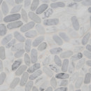 Carrara White Sliced Pebble 11.81"x11.81" Textured Marble Mesh-Mounted Mosaic Tile - MSI Collection product shot tile view 2