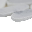 Carrara White Sliced Pebble 11.81"x11.81" Textured Marble Mesh-Mounted Mosaic Tile - MSI Collection product shot tile view 4