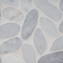 Carrara White Sliced Pebble 11.81"x11.81" Textured Marble Mesh-Mounted Mosaic Tile - MSI Collection product shot tile view 4