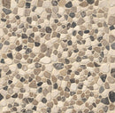 Mix marble pebbles 11.42X11.42 tumbled marble mesh mounted mosaic tile SMOT-PEB-MIXMAR closeup view