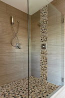 Mix river rock 12X12.2 tumbled quartz mesh mounted mosaic tile SMOT-PEB-MIXRVR bathroom view