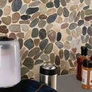 Mix river rock 12X12.2 tumbled quartz mesh mounted mosaic tile SMOT-PEB-MIXRVR kitchen utensils view 2