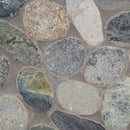 Sliced Rainforest Pebble 11.81"x11.81" Tumbled Marble Mosaic Tile - MSI Collection product shot tile view 4