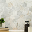 Arabescato Venato 10"x11.6" Peel and Stick Marble Mosaic Floor and Wall Tile - MSI Collection