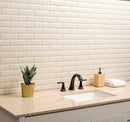 Antique white beveled 12X12 ceramic mesh mounted mosaic wall tile SMOT-PT-AW-2X6B product shot bath sink
