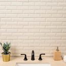 Antique white beveled 12X12 ceramic mesh mounted mosaic wall tile SMOT-PT-AW-2X6B product shot bath sink view 3
