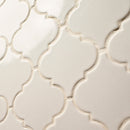 Antique white arabesque 10.83X15.5 glazed ceramic mesh mounted mosaic wall tile SMOT-PT-AW-ARABESQ product shot closeup view