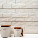 Antique 3x6 glossy ceramic handcrafted beige handmade subway tile SMOT-PT-AW36 product shot kitchen  view