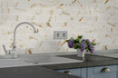 Calcatta Gold Subway 11.46"x11.69" Matte Porcelain Floor and Wall Tile room shot kitchen view 2