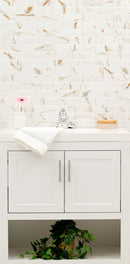 Calcatta Gold Subway 11.46"x11.69" Matte Porcelain Floor and Wall Tile room shot bathroom view