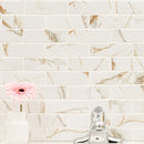 Calcatta Gold Subway 11.46"x11.69" Matte Porcelain Floor and Wall Tile room shot bathroom view 2
