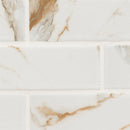 Calcatta Gold Subway 11.46"x11.69" Matte Porcelain Floor and Wall Tile product shot wall closeup view