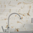 Calcatta Gold Subway 11.46"x11.69" Matte Porcelain Floor and Wall Tile room shot kitchen view