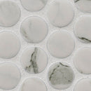 Penny Round Carrara White 11.3"x12.2" Matte Porcelain Mosaic Tile - MSI Collection product shot tile view 5