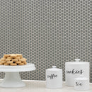 Gray Glossy 12"x12" Penny Round Mosaic Floor and Wall Tile - MSI Collection ktichen view