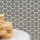 Gray Glossy 12"x12" Penny Round Mosaic Floor and Wall Tile - MSI Collection closeup view