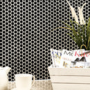 Penny Round Nero 12.5"x13.38" Porcelain Mesh-Mounted Mosaic Tile Pattern - MSI Collection