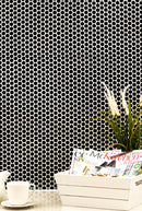 Penny Round Nero 12.5"x13.38" Porcelain Mesh-Mounted Mosaic Tile Pattern - MSI Collection