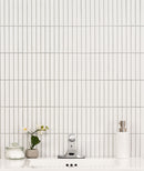 White Matte 12"x12" Stacked Pattern Matte Porcelain Floor and Wall Tile - MSI Collection basin view