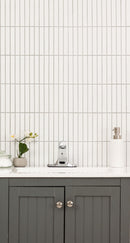 White Matte 12"x12" Stacked Pattern Matte Porcelain Floor and Wall Tile - MSI Collection basin view 2