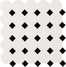 Black and White Octagon 11.61"x11.61" Matte Porcelain Mosaic Tile - MSI Collection product shot tile view