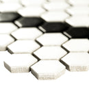 White and Black Hive Pattern 11.73"x11.85" Matte Porcelain Floor and Wall Tile - MSI Collection profile view 2
