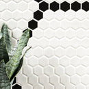 White and Black Hive Pattern 11.73"x11.85" Matte Porcelain Floor and Wall Tile - MSI Collection bathroom view 2
