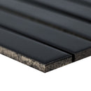 Black Matte 12"x12" Stacked Pattern Matte Porcelain Floor and Wall Tile - MSI Collection profile view