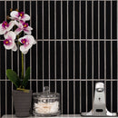 Black Matte 12"x12" Stacked Pattern Matte Porcelain Floor and Wall Tile - MSI Collection bathroom basin view
