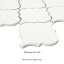 Whisper White Arabesque 10.83" x 15.5" Glazed Ceramic Mesh-Mounted Mosaic Wall Tile Pattern-MSI Collection
