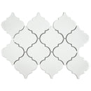 Whisper White Arabesque 10.83" x 15.5" Glazed Ceramic Mesh-Mounted Mosaic Wall Tile Pattern-MSI Collection