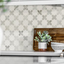 Vera Anne 11.81" x11.81" Polished Marble Mosaic Tile room shot kitchen view