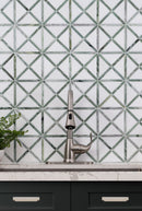 Verdant Green 12"x12" Geometrica Pattern Polished Marble Mosaic Floor And Wall Tile - MSI Collection bathroom view 3