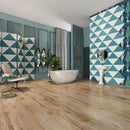 SPC Vinyl Rigid Core 7" Width 60" RL, 6mm Thick, 1.5mm IXPE Sublime Teak Manifesto Floors - Mazzia Collection Product shoot Profile view