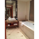 Sage green splitface ledger panel 6X24 natural quartzite wall tile  LPNLQSAGGRN624 product shot bath viewSage green splitface ledger panel 6X24 natural quartzite wall tile  LPNLQSAGGRN624 product shot bath view