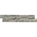 Sage green splitface ledger panel 6X24 natural quartzite wall tile  LPNLQSAGGRN624 product shot multiple tiles close up view