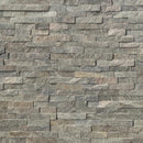Sage green splitface ledger panel 6X24 natural quartzite wall tile  LPNLQSAGGRN624 product shot multiple tiles top view