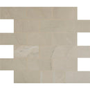 Sande cream 12x12 polished porcelain mesh mounted mosaic tile NSANCRE2X4P product shot multiple tiles top view