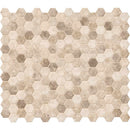 Sandhills hexagon 11.02X12.76 glass mesh mounted mosaic tile SMOT GLS SAND6MM product shot multiple tiles top view