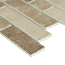Sandhills interlocking 11.81X11.81 glass mesh mounted mosaic tile SMOT-GLSIL-SAND6MM product shot profile view