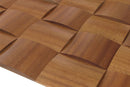 Sapele Big Straw Mesh-mounted Wood Mosaic Wall Tile 985001 angle view