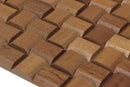 Sapele Pyramid Mesh-mounted Wood Mosaic Wall Tile 985002 angle view