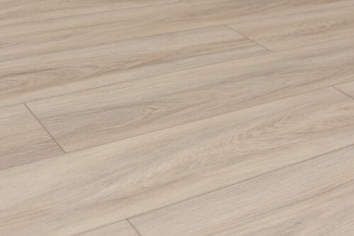 WPC Vinyl Rigid Core 7" Width 60" RL, 9.5mm Thick, 1.5mm IXPE Satin Beige Domaine Floors - Mazzia Collection angle view 2