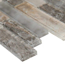 Savoy interlocking 11.73X12.83 glass mesh mounted mosaic tile SMOT-GLSIL-SAVOY8MM product shot profile view