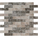 Savoy subway 11.75 x 12 glass mesh mounted mosaic tile 2 x 6 SMOT-GLSST-SAVOY8MM product shot one tile top view