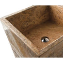 Gmstone Travertine Pedestal Bathroom Sink 16 Inch Brown