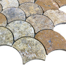 Scabos Travertine Laguna on 12" x 12" Mesh Mosaic Tile