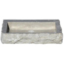 Turkish Limestone Vessel Sink Hand Chiseled Exterior Honed Gray Natural Stone Rectangular Bathroom Vanity