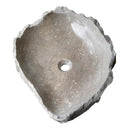 Seagrass Fossil Limestone Rustic Above Vanity Bathroom Vessel Sink Polished Interior Rustic Exterior top view