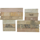 Sedona fossil splitface corner 6X6 natural sandstone wall tile LPNLDSEDFOS66COR product shot multiple tiles close up view